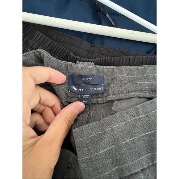 Gap gray and white pin striped hip sling fit dress pants 14a - Picture 3 of 4